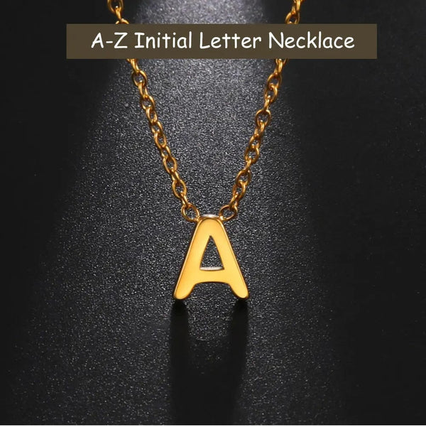 Planet Gates Cazador Minimalist Initial A-Z Letter Necklace for Women Alphabet Stainless Steel Choker Chains Jewelry Birthday Gift Wholesale