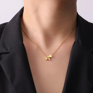 Planet Gates Cazador Minimalist Initial A-Z Letter Necklace for Women Alphabet Stainless Steel Choker Chains Jewelry Birthday Gift Wholesale
