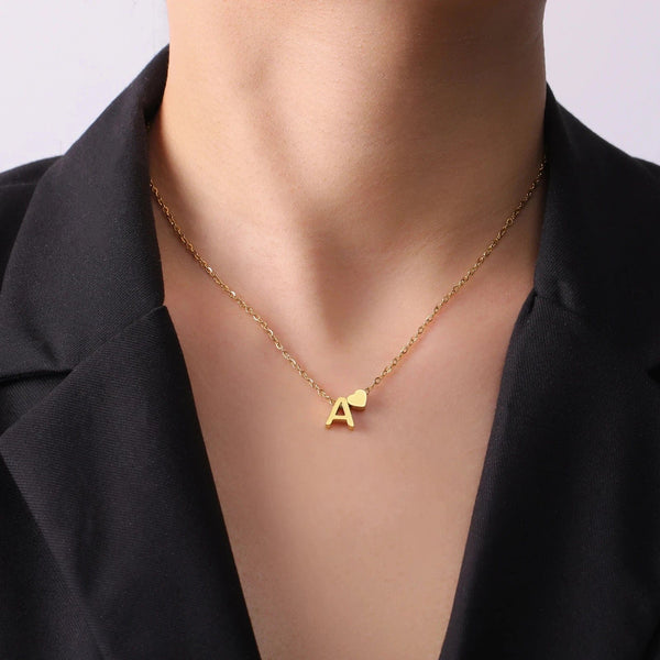 Planet Gates Cazador Minimalist Initial A-Z Letter Necklace for Women Alphabet Stainless Steel Choker Chains Jewelry Birthday Gift Wholesale