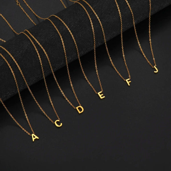 Planet Gates Cazador Minimalist Initial A-Z Letter Necklace for Women Alphabet Stainless Steel Choker Chains Jewelry Birthday Gift Wholesale