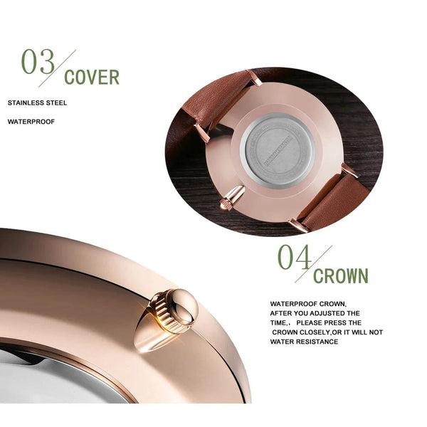 Planet Gates CB01-Black silver Hannah Martin Brand Fashion  Japan Quartz Wrist Watches Silver Brown Leather Men Watch Waterproof Dress Watch Men Casual