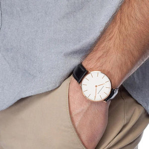 Planet Gates CB01-Black silver Hannah Martin Brand Fashion  Japan Quartz Wrist Watches Silver Brown Leather Men Watch Waterproof Dress Watch Men Casual