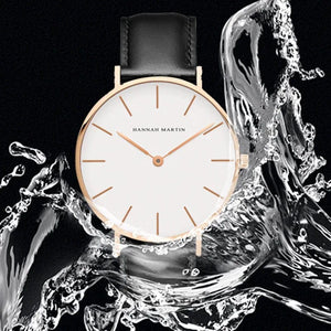 Planet Gates CB01-Black silver Hannah Martin Brand Fashion  Japan Quartz Wrist Watches Silver Brown Leather Men Watch Waterproof Dress Watch Men Casual