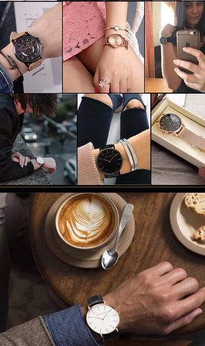 Planet Gates CB01-Black silver Hannah Martin Brand Fashion  Japan Quartz Wrist Watches Silver Brown Leather Men Watch Waterproof Dress Watch Men Casual