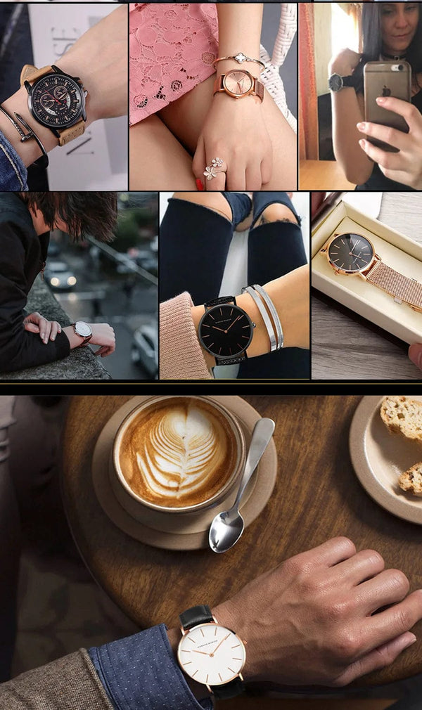 Planet Gates CB01-Black silver Hannah Martin Brand Fashion  Japan Quartz Wrist Watches Silver Brown Leather Men Watch Waterproof Dress Watch Men Casual