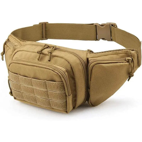 Planet Gates CB219-Khaki Tactical Waist Pack Nylon Bodypack Hiking Phone Pouch Outdoor Sports Army Military Hunting Climbing Camping Belt Cs Airsoft Bags