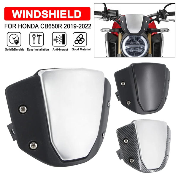 Planet Gates cb650r Windshield Motorcycle Windscreen For Honda CB650R 2019-2023 CB1000R 2018-2020 Front Sport Wind Deflector Protector Cover
