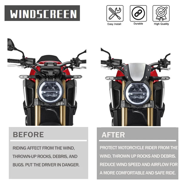 Planet Gates cb650r Windshield Motorcycle Windscreen For Honda CB650R 2019-2023 CB1000R 2018-2020 Front Sport Wind Deflector Protector Cover