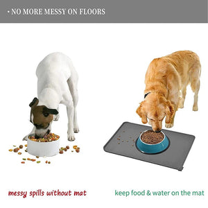 Planet Gates CDDMPET Silicone Dog Cat Bowl Mat Non-Stick Pet Fountain Tray Food Pad Puppy Dogs Feeding Drinking Mat Easy Washing Placemat