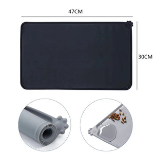 Planet Gates CDDMPET Silicone Dog Cat Bowl Mat Non-Stick Pet Fountain Tray Food Pad Puppy Dogs Feeding Drinking Mat Easy Washing Placemat