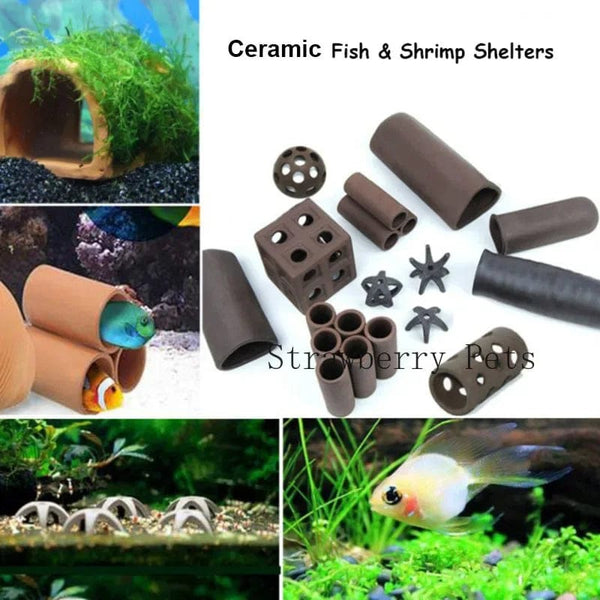Planet Gates Ceramic Aquarium Decoration Fish Shrimps Shelter House Pottery Scorpion House Canister Simulation Stone Fish Tank Decor Great