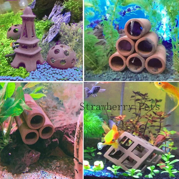 Planet Gates Ceramic Aquarium Decoration Fish Shrimps Shelter House Pottery Scorpion House Canister Simulation Stone Fish Tank Decor Great