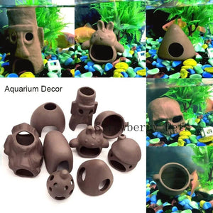 Planet Gates Ceramic Aquarium Decoration Fish Shrimps Shelter House Pottery Scorpion House Canister Simulation Stone Fish Tank Decor Great
