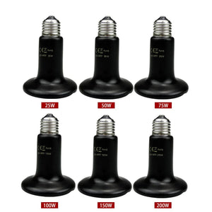 Planet Gates Ceramic Emitter Heat Lamp Bulb Pet Heating Light Bulb Infrared Black for Reptile Animals Heater Ceramic Heate Brooder Chocadeira