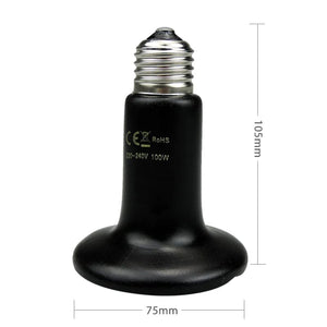 Planet Gates Ceramic Emitter Heat Lamp Bulb Pet Heating Light Bulb Infrared Black for Reptile Animals Heater Ceramic Heate Brooder Chocadeira