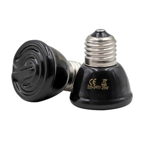Planet Gates Ceramic Emitter Heat Light  Mini Black Pet Heating lamp Infrared Bulb  25/50/ 75/100W Brooder Chickens Reptile Lamp