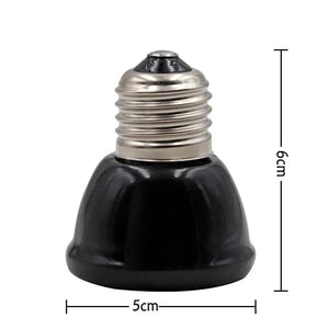 Planet Gates Ceramic Emitter Heat Light  Mini Black Pet Heating lamp Infrared Bulb  25/50/ 75/100W Brooder Chickens Reptile Lamp