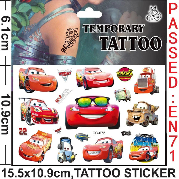Planet Gates CG-072 Cars Lightning Mcqueen Tattoo Stickers Temporary Tattoos for Kid Birthday Party Supplies Favors Cute Tattoos Stickers Decoration