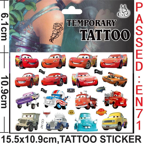 Planet Gates CG-347 Cars Lightning Mcqueen Tattoo Stickers Temporary Tattoos for Kid Birthday Party Supplies Favors Cute Tattoos Stickers Decoration