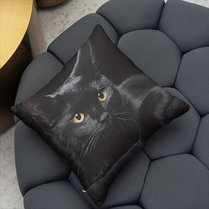 Planet Gates CH408 1pc, Cute Cat Polyester Cushion Cover, Pillow Cover, Room Decor, Bedroom Decor, Sofa Decor, Collectible Buildings Accessories (Cushion Is Not Included)