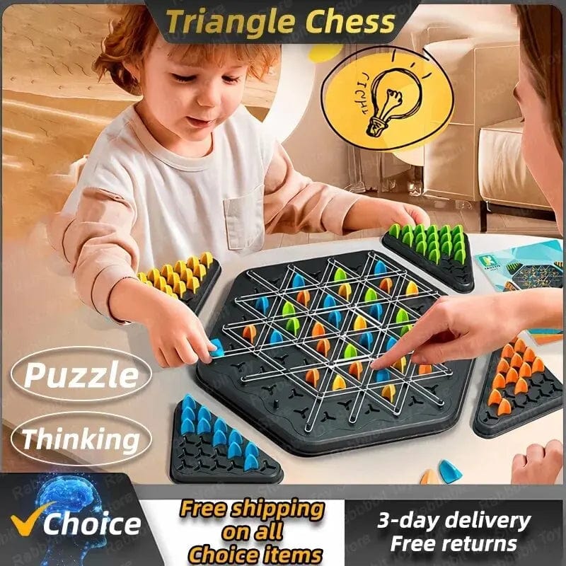 Planet Gates Chain Chess 1pc New Geometry Chain Chess Puzzle Triangle Chess Desktop Game Rubber Band Training Family Interaction Exercise Thinking Toys Gifts