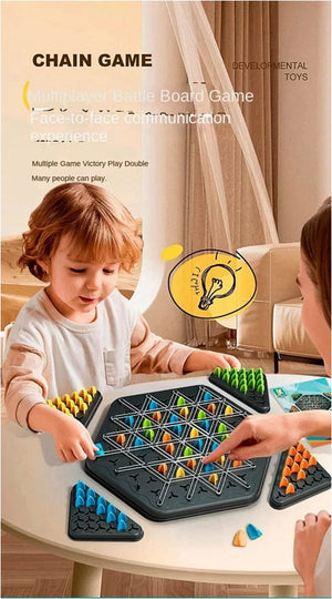 Planet Gates Chain Chess 1pc New Geometry Chain Chess Puzzle Triangle Chess Desktop Game Rubber Band Training Family Interaction Exercise Thinking Toys Gifts