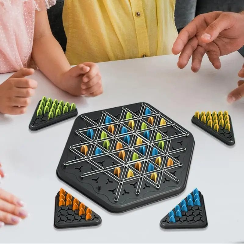 Planet Gates Chain Chess 1pc New Geometry Chain Chess Puzzle Triangle Chess Desktop Game Rubber Band Training Family Interaction Exercise Thinking Toys Gifts