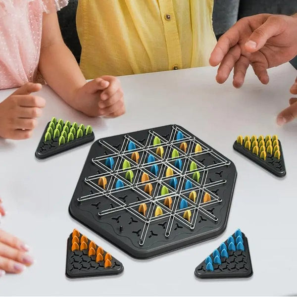 Planet Gates Chain Chess 1pc New Geometry Chain Chess Puzzle Triangle Chess Desktop Game Rubber Band Training Family Interaction Exercise Thinking Toys Gifts