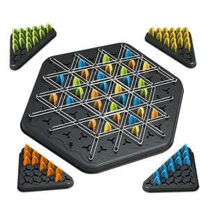 Planet Gates Chain Chess 1pc New Geometry Chain Chess Puzzle Triangle Chess Desktop Game Rubber Band Training Family Interaction Exercise Thinking Toys Gifts