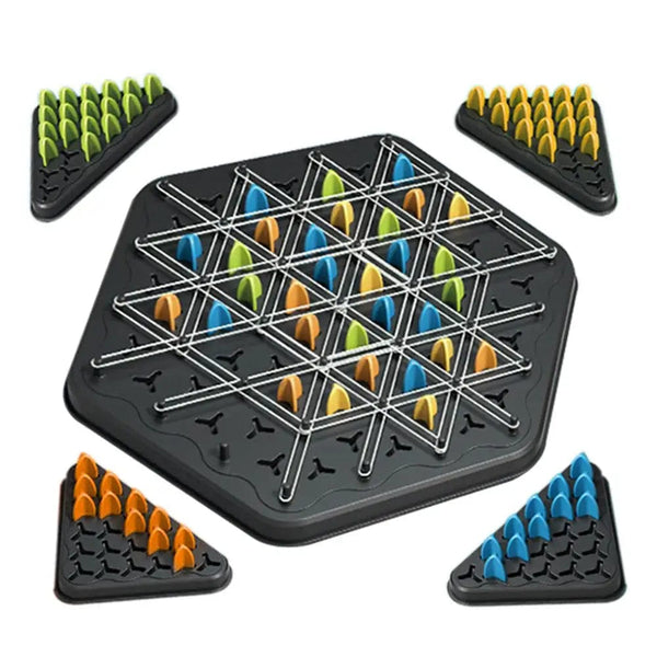 Planet Gates Chain Chess 1pc New Geometry Chain Chess Puzzle Triangle Chess Desktop Game Rubber Band Training Family Interaction Exercise Thinking Toys Gifts