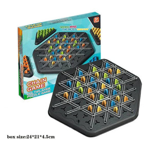 Planet Gates Chain Chess 1pc New Geometry Chain Chess Puzzle Triangle Chess Desktop Game Rubber Band Training Family Interaction Exercise Thinking Toys Gifts