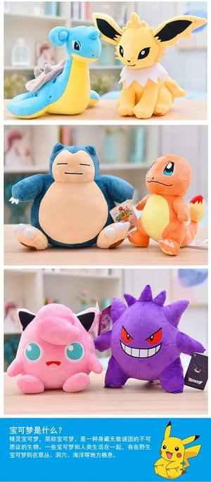 Planet Gates Charizard Original Pokemon Stuffed Plush Toys Pikachu Charizard Bulbasaur Jenny Turtle Anime Doll Kids Birthday Christmas Gift