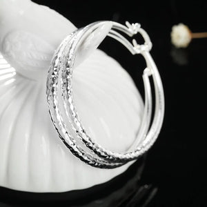 Planet Gates Charms fine 925 Sterling Silver 5CM circle hoop Earrings for Women fashion Pretty wedding party Jewelry Holiday gifts