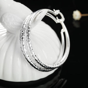 Planet Gates Charms fine 925 Sterling Silver 5CM circle hoop Earrings for Women fashion Pretty wedding party Jewelry Holiday gifts