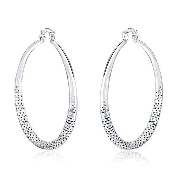 Planet Gates Charms fine 925 Sterling Silver 5CM circle hoop Earrings for Women fashion Pretty wedding party Jewelry Holiday gifts