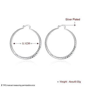 Planet Gates Charms fine 925 Sterling Silver 5CM circle hoop Earrings for Women fashion Pretty wedding party Jewelry Holiday gifts