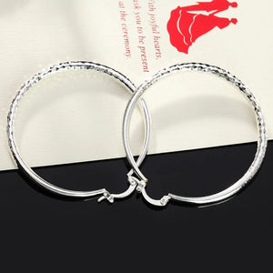 Planet Gates Charms fine 925 Sterling Silver 5CM circle hoop Earrings for Women fashion Pretty wedding party Jewelry Holiday gifts