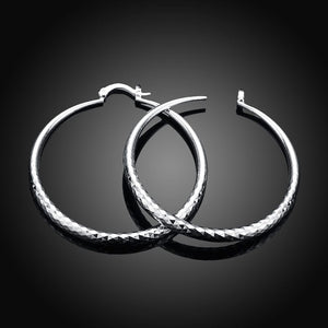 Planet Gates Charms fine 925 Sterling Silver 5CM circle hoop Earrings for Women fashion Pretty wedding party Jewelry Holiday gifts