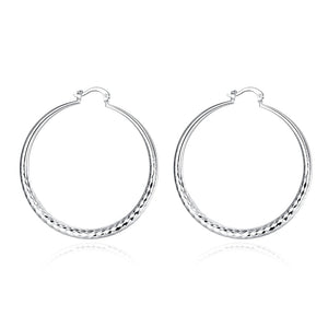Planet Gates Charms fine 925 Sterling Silver 5CM circle hoop Earrings for Women fashion Pretty wedding party Jewelry Holiday gifts