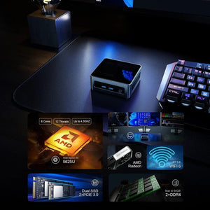 Planet Gates Chatreey AN2P Mini PC AMD Ryzen 5 5625U 3550H Gaming Desktop Computer M.2 NVME SSD 2xDDR4 Slot WIFI6