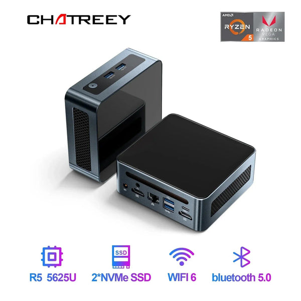 Planet Gates Chatreey AN2P Mini PC AMD Ryzen 5 5625U 3550H Gaming Desktop Computer M.2 NVME SSD 2xDDR4 Slot WIFI6