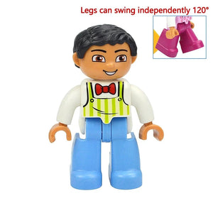 Planet Gates Chef Figures Dolls Big Size Building Blocks Family Action Workers Doctor Police Farmer Compatible Large Bricks Duploes Kid Toys