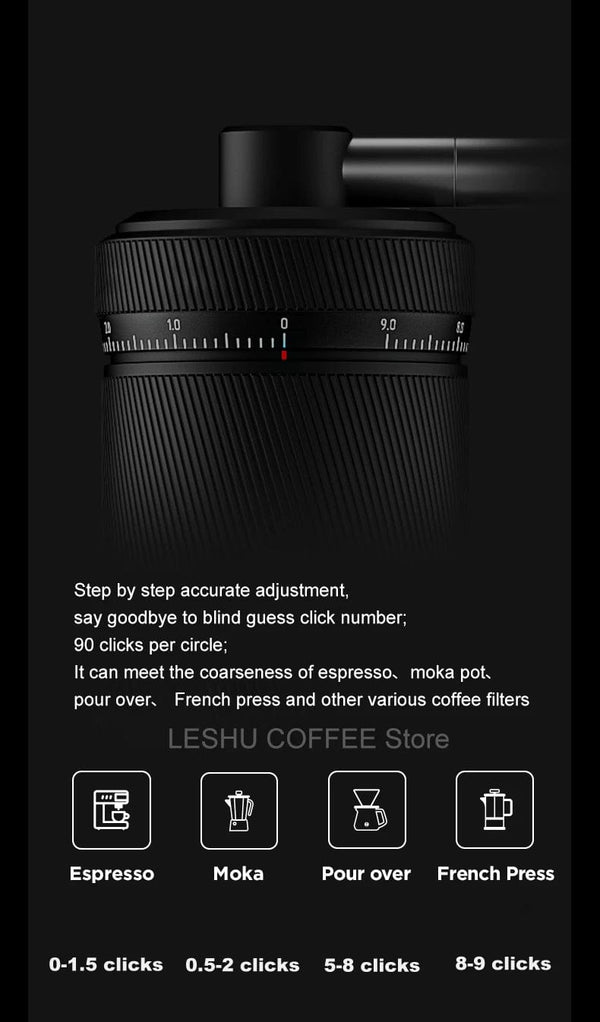 Planet Gates CHESTNUT S3 BLACK TIMEMORE CHESTNUT S3 Manual Coffee Grinder External Adjustment 0.015mm/click S2C890 Burr Inside Hand Espresso Grinder Mill