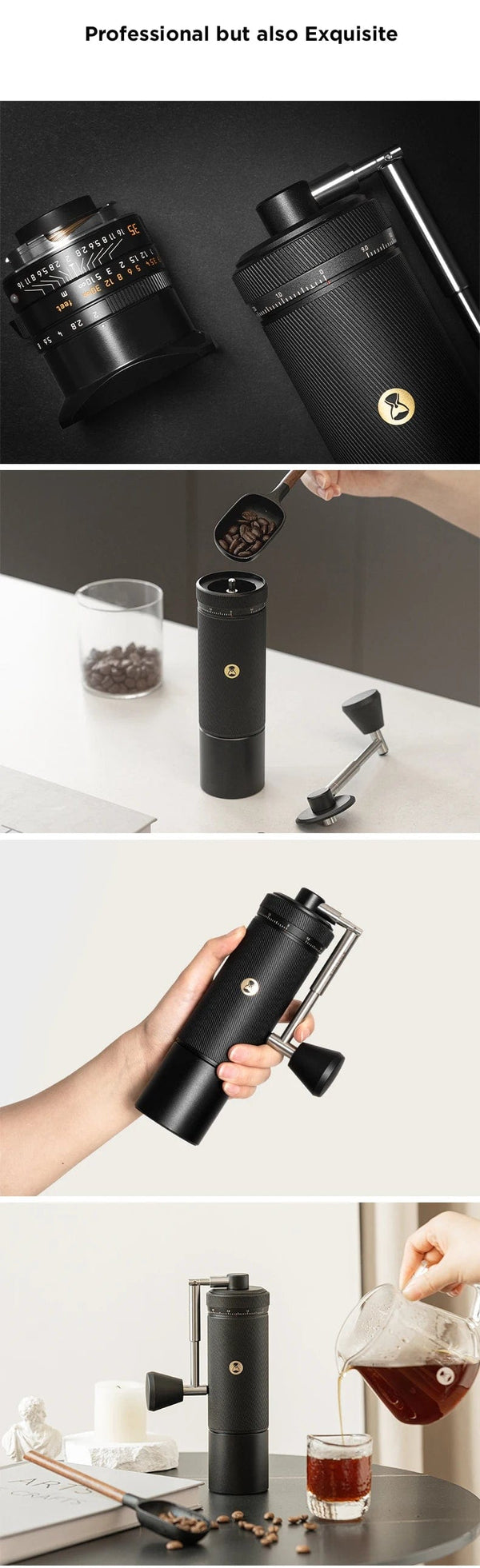 Planet Gates CHESTNUT S3 BLACK TIMEMORE CHESTNUT S3 Manual Coffee Grinder External Adjustment 0.015mm/click S2C890 Burr Inside Hand Espresso Grinder Mill