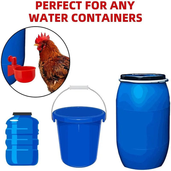 Planet Gates Chicken Drinking Cup Automatic Drinker Chicken Feeder Plastic Poultry Waterer Drinking Water Feeder for Chicks Duck Goose Quail