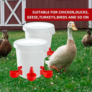 Planet Gates Chicken Drinking Cup Automatic Drinker Chicken Feeder Plastic Poultry Waterer Drinking Water Feeder for Chicks Duck Goose Quail