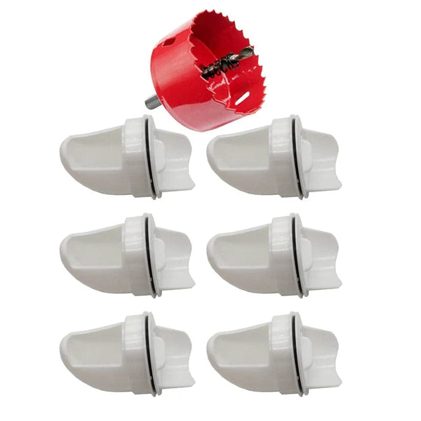 Planet Gates Chicken Feeder Poultry Feeder Diy Port Gravity Feed Kit Rain Proof No Waste Ducks Feeders for Buckets Barrels Bins Troughs