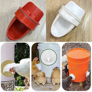 Planet Gates Chicken Feeder Poultry Feeding Supplies DIY Rain Proof Poultry Feeder Port Gravity Feed Kit For Buckets Barrels Bins Troughs
