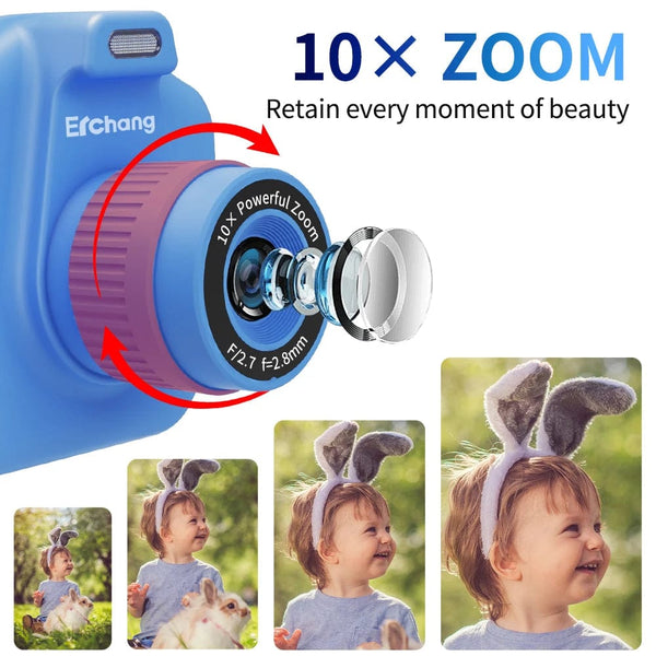 Planet Gates Child Instant Camera 1 / CHINA Kids Digital Photo Camera Children‘s Instant Printing Camera 10x Digital Zoom Child Camera Video Boy's Birthday Gift