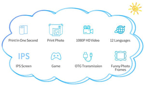 Planet Gates Child Instant Camera 1 / CHINA Kids Digital Photo Camera Children‘s Instant Printing Camera 10x Digital Zoom Child Camera Video Boy's Birthday Gift